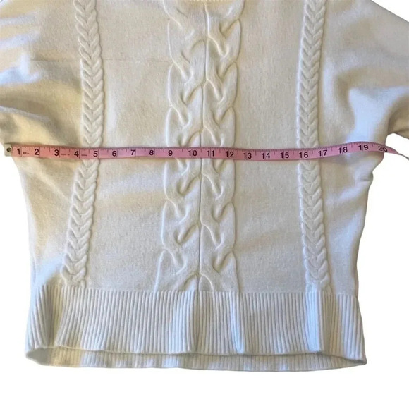 Philosophy Women's Ivory Cable-Knit Pullover Sweater Size M - Picture 4 of 8